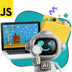 Язык программирования JavaScript + AI. Проектное обучение + геймификация + AI-помощники - КИБЕРшкола программирования для детей, компьютерные курсы для школьников, начинающих и подростков - KIBERone г. Зеленоград